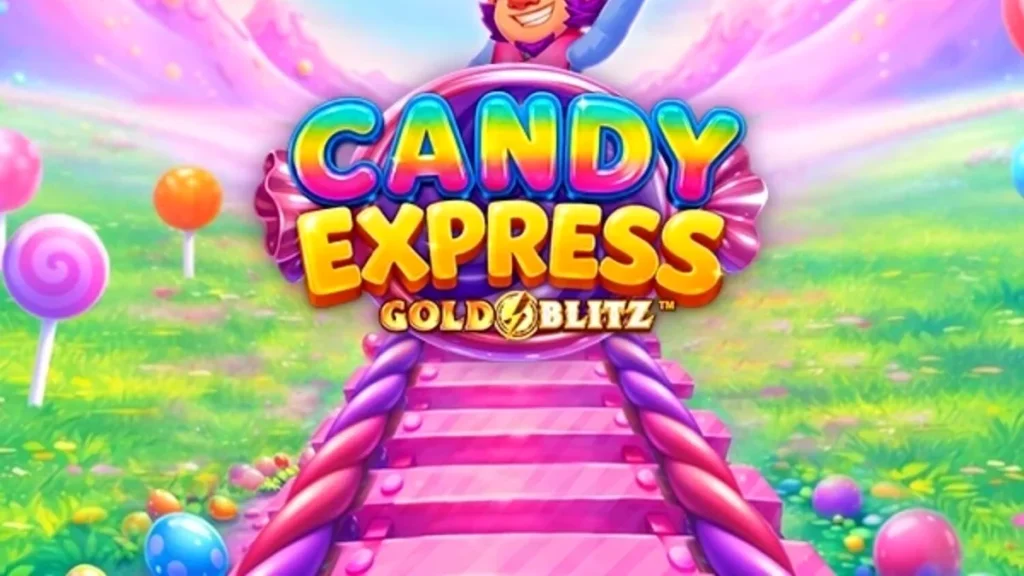 Candy Express Gold Blitz mobile gameplay interface on a smartphone screen