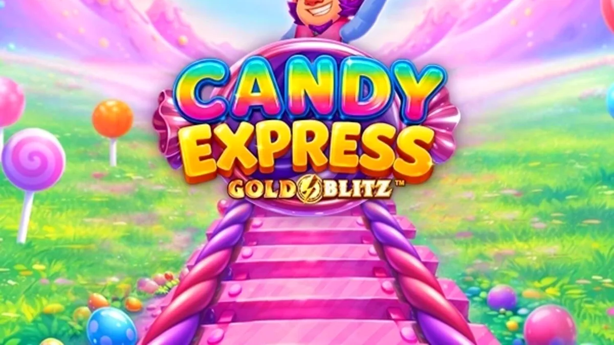 Candy Express Gold Blitz mobile gameplay interface on a smartphone screen